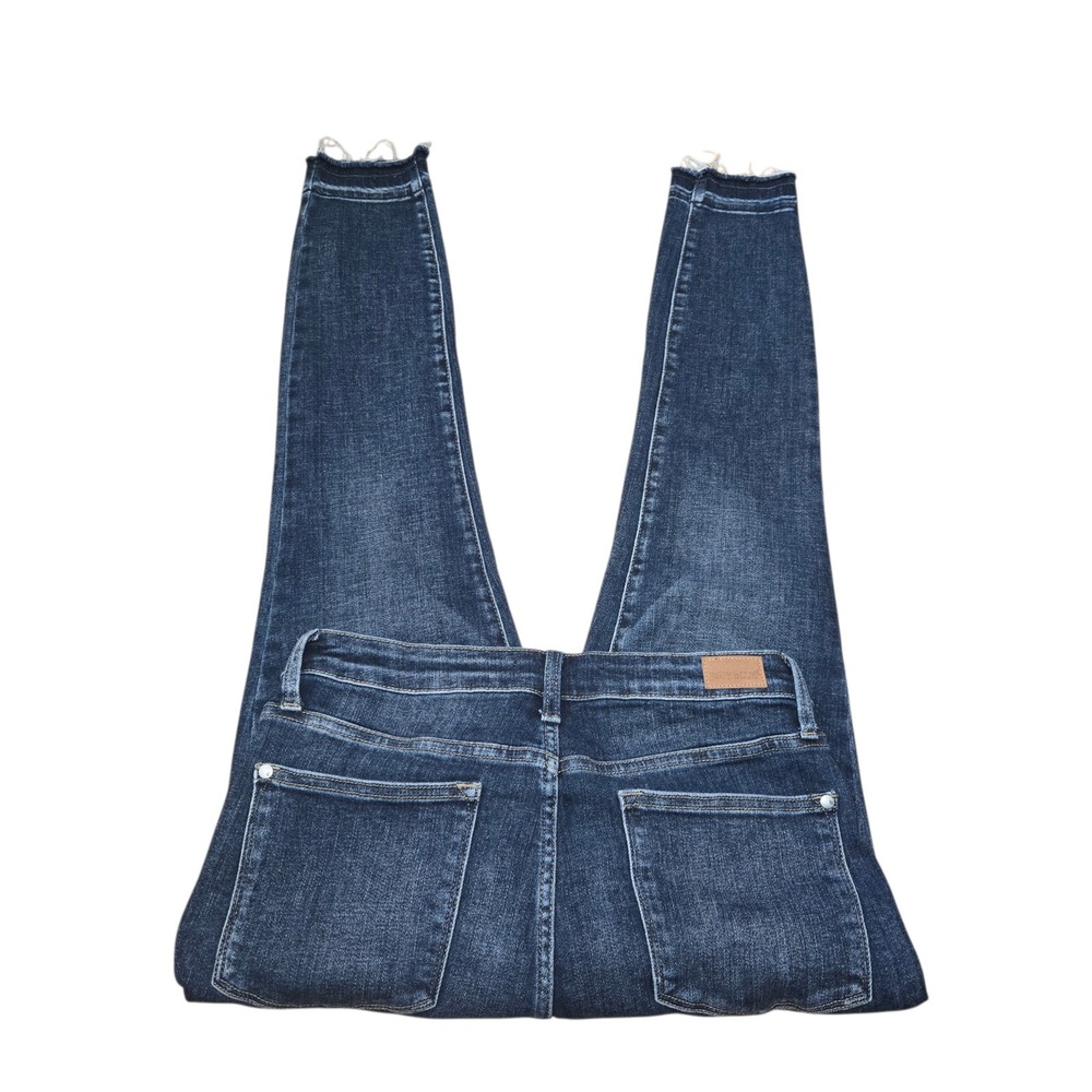 Judy Blue Skinny Fit Dark Wash Distressed Raw Hem Jeans JB88417 Size 13/31 - Picture 3 of 9